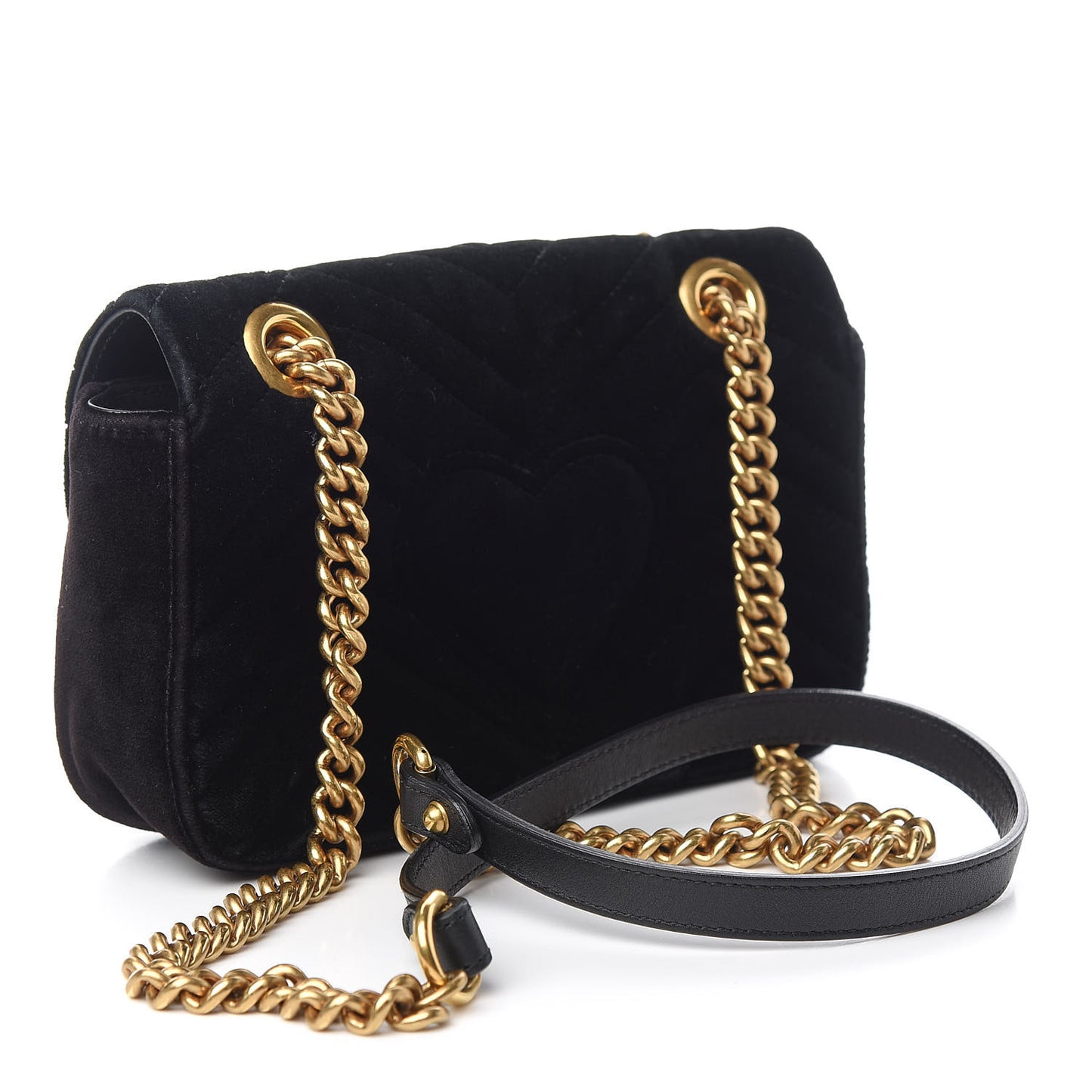 Velvet Matelasse Mini GG Marmont Shoulder Bag Black