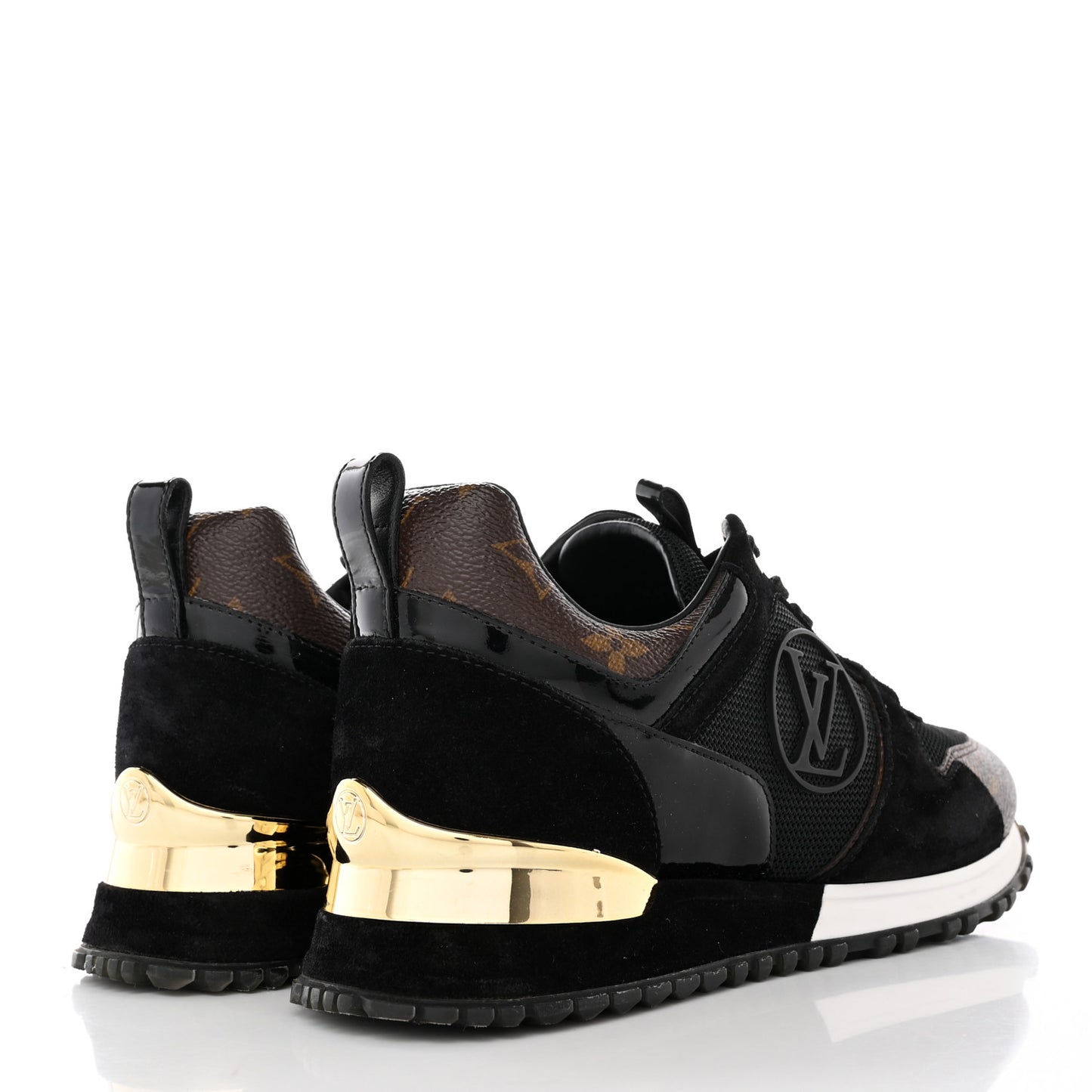 Suede Monogram Run Away Sneakers 36.5 Black