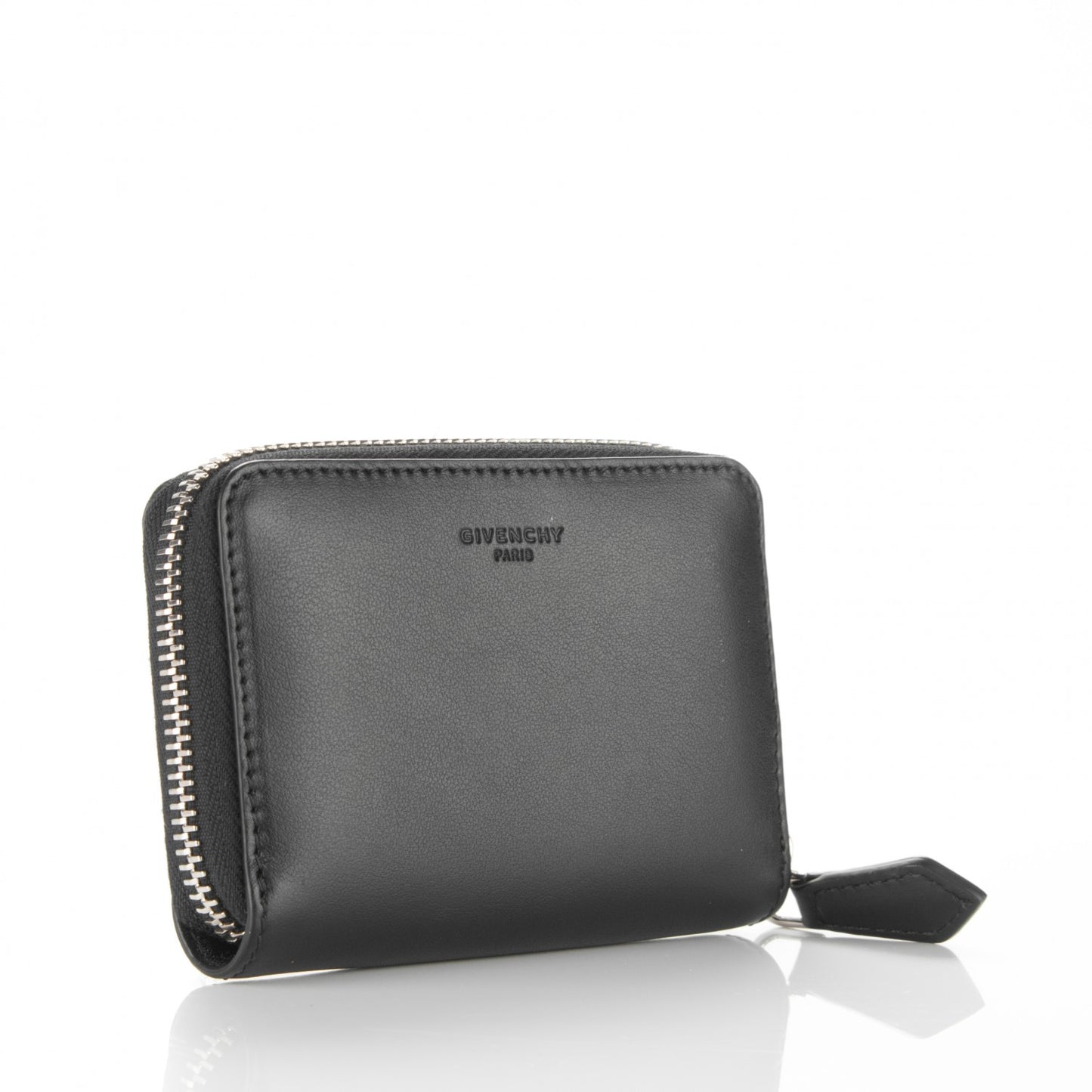 Calfskin Iconic Bambi Print Mini Zip Wallet Black White