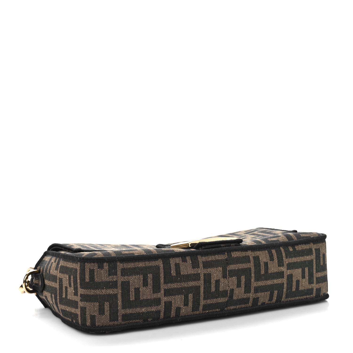 Fendi Fabric Jacquard FF 1974 Medium Baguette Tobacco Moro Black 4 of 9