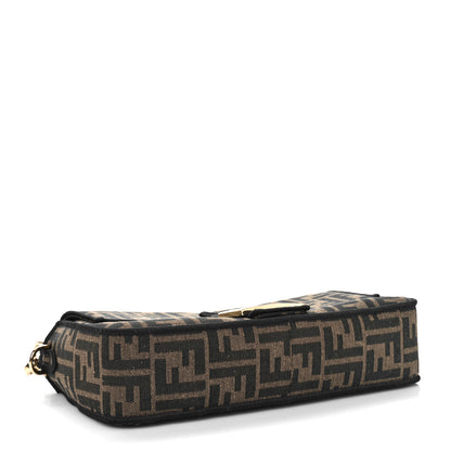 Fendi Fabric Jacquard FF 1974 Medium Baguette Tobacco Moro Black 4 of 9