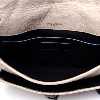 Saint Laurent Crinkled Calfskin Matelasse Monogram Baby Niki Chain Satchel Light Natural 10 of 19