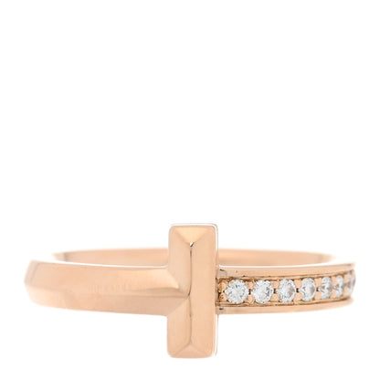 Tiffany 18K Rose Gold Diamond 2.5mm T T1 Ring 48 4.5 1 of 4