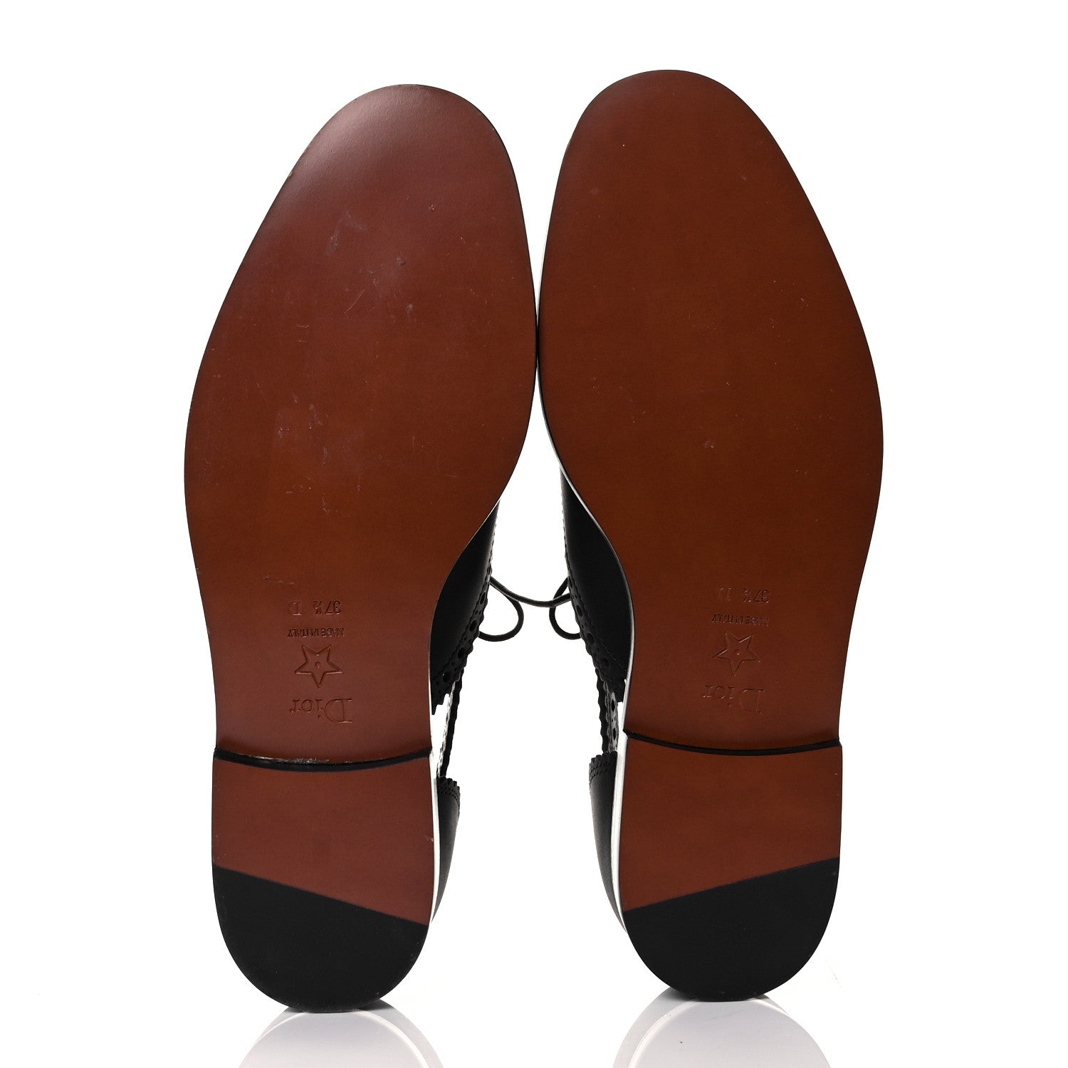 Christian Dior Calfskin Cutout Oxford Flats 37.5 Black 6 of 8
