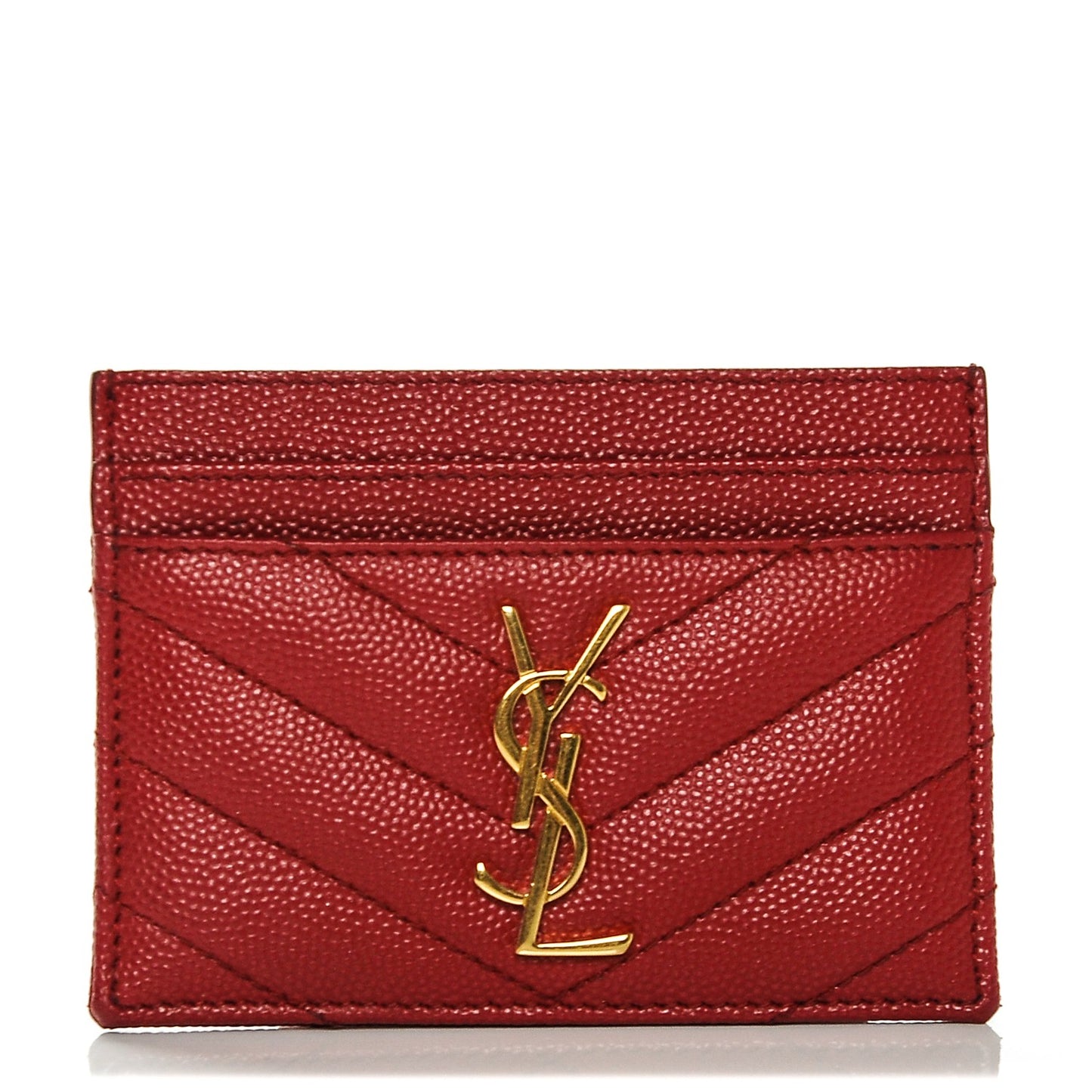 Grain De Poudre Matelasse Chevron Card Case Lipstick Red