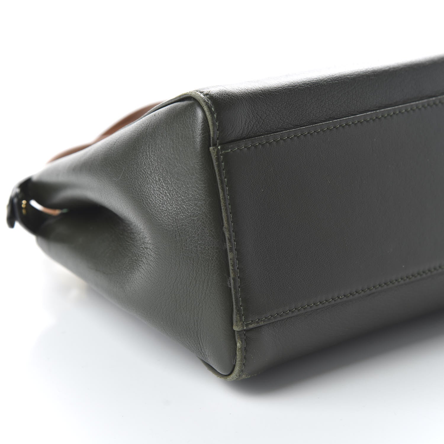 Fendi Nappa Colorblock Mini Peekaboo Iconic Satchel Oliva Vacchetta Powder Pink 6 of 10