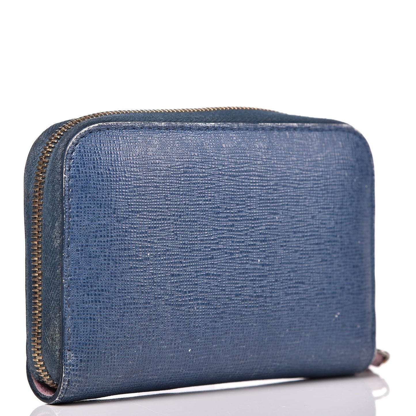 Vitello Elite Crystal Eye Monster Mini Zip Around Wallet Cobalt Lavender Pink