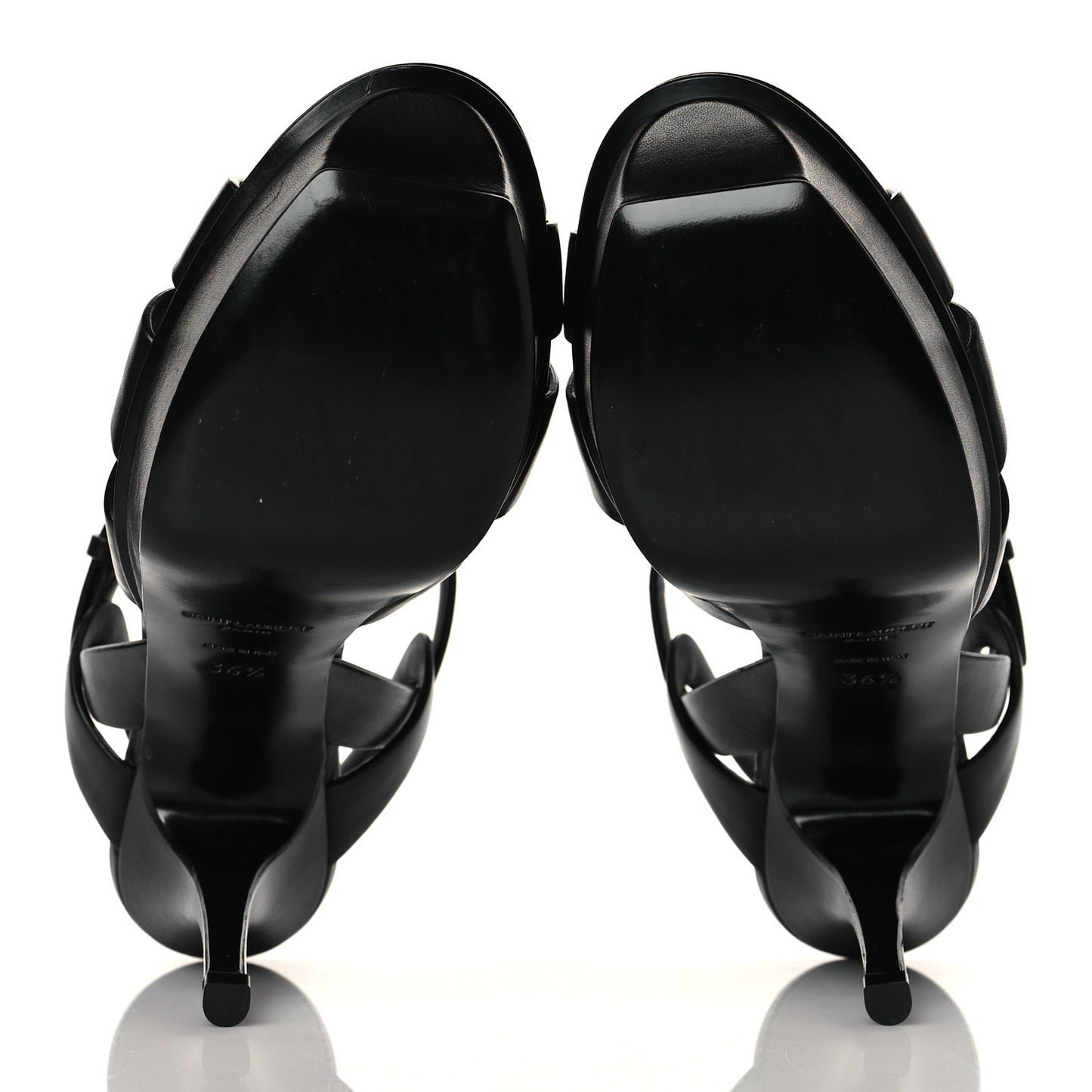 Calfskin Tribute 75 Platform Sandals 36.5 Black