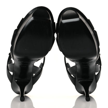 Saint Laurent Calfskin Tribute 75 Platform Sandals 36.5 Black 5 of 9