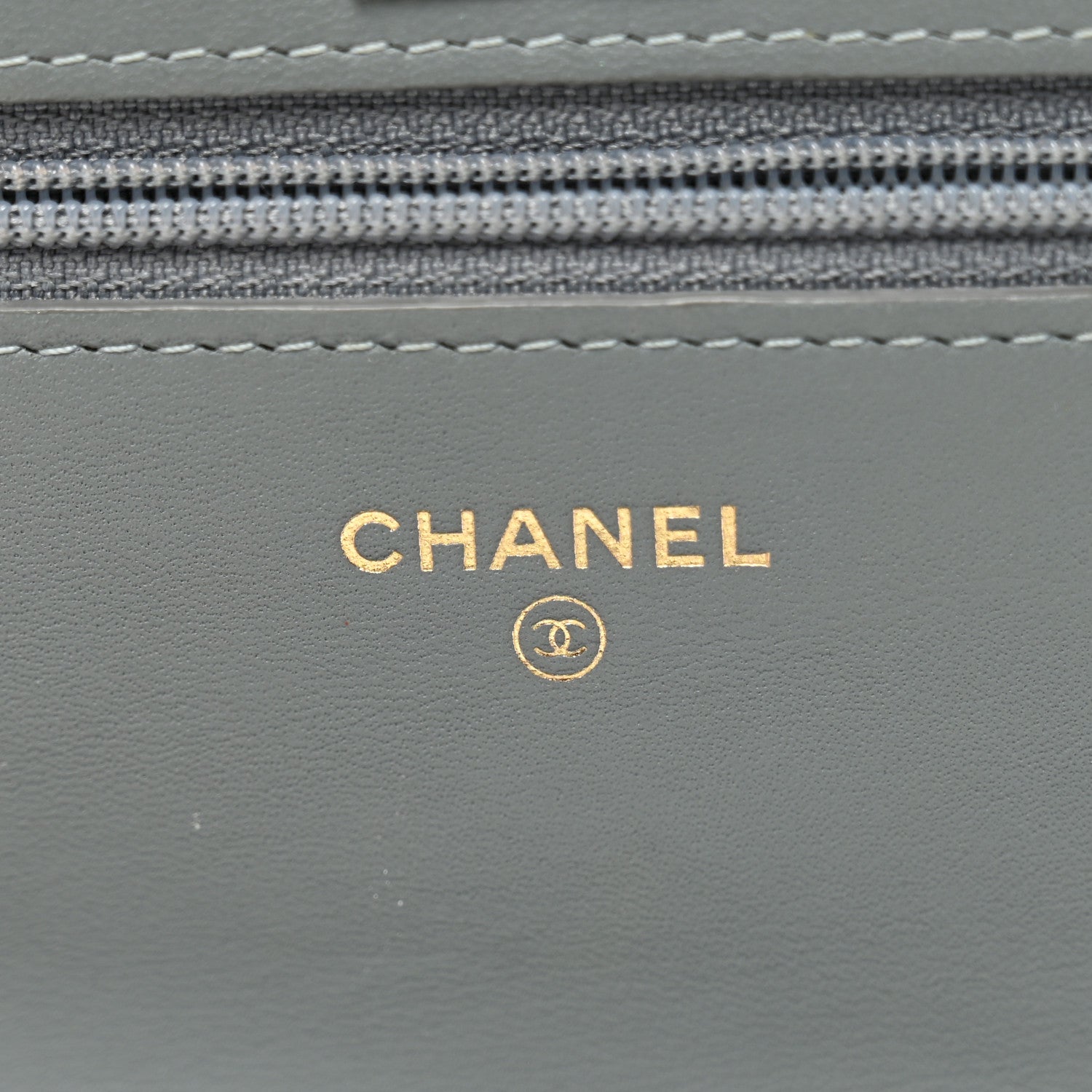 Chanel Snakeskin Wallet On Chain WOC Light Blue 6 of 13