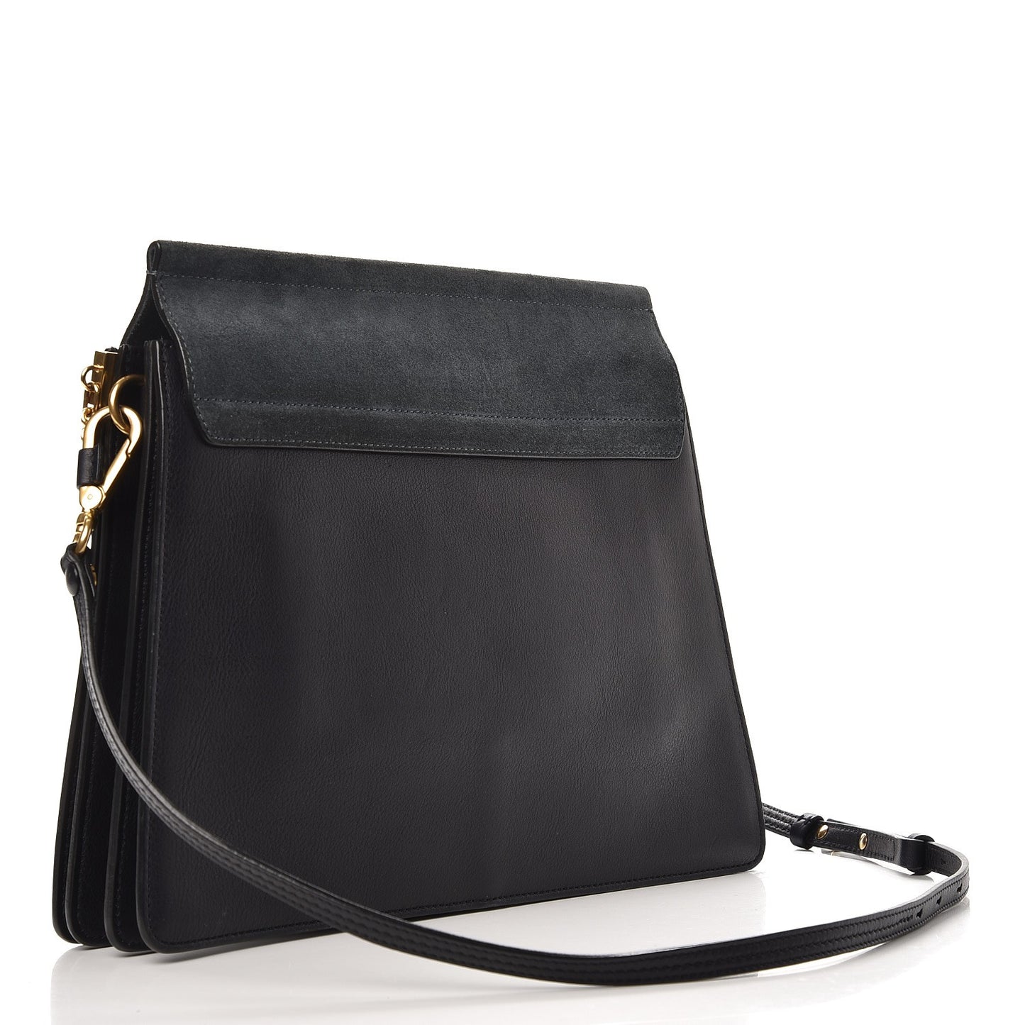 Calfskin Suede Studded Medium Faye Shoulder Bag Full Blue