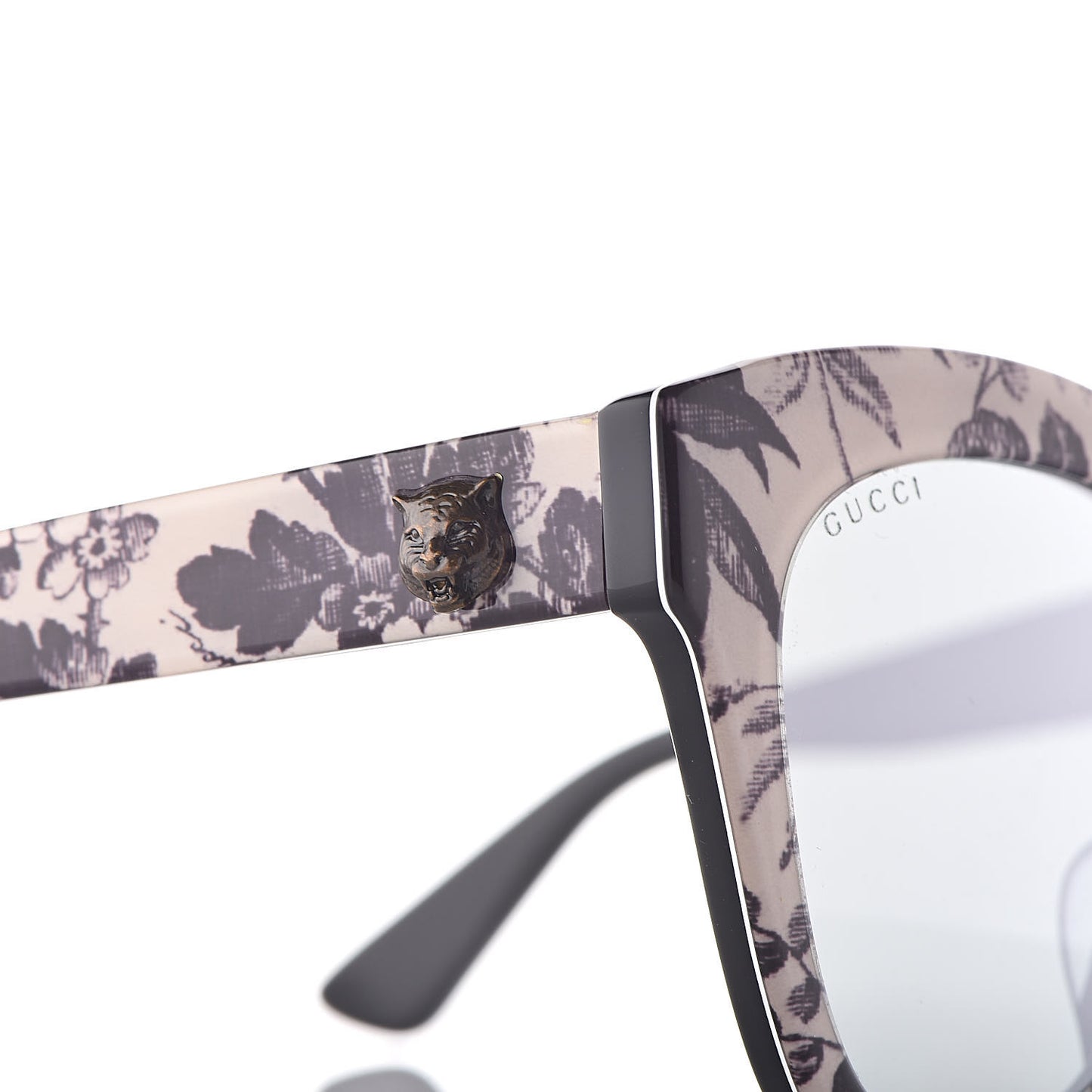 Acetate Herbarium Print Square Frame Sunglasses GG0029SA White