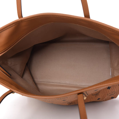 MCM Visetos Medium Anya Essential Victory Patch Shopper Tote Cognac 5 of 8
