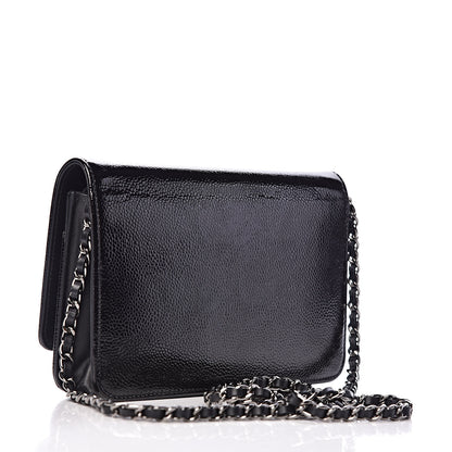 Chanel Patent Caviar Timeless CC Wallet on Chain WOC Black 3 of 13