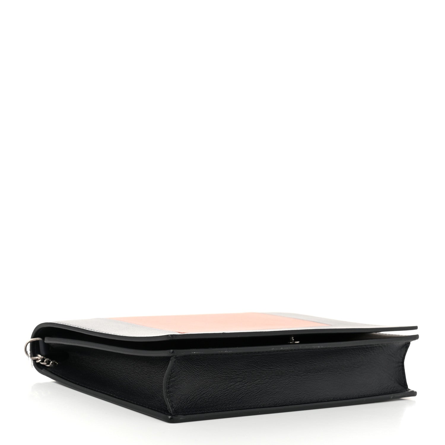 Celine Smooth Lambskin Frame Evening Chain Clutch Terracotta Navy 4 of 10