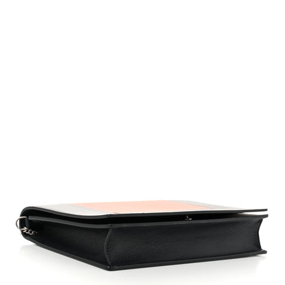 Celine Smooth Lambskin Frame Evening Chain Clutch Terracotta Navy 4 of 10