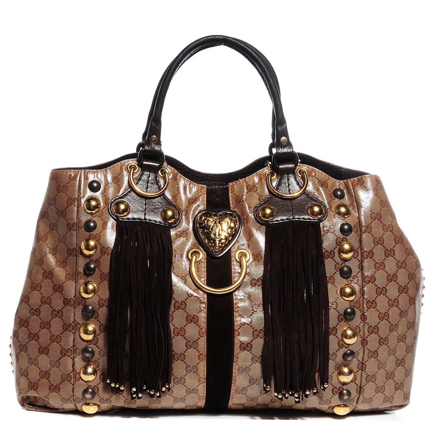 Crystal Monogram Large Babouska Tote Brown