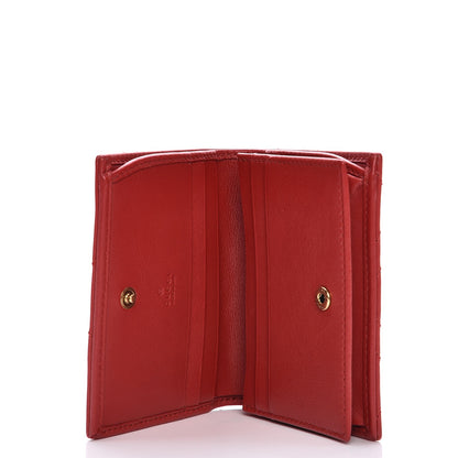 Gucci Calfskin Matelasse GG Marmont Card Case Hibiscus Red 5 of 8