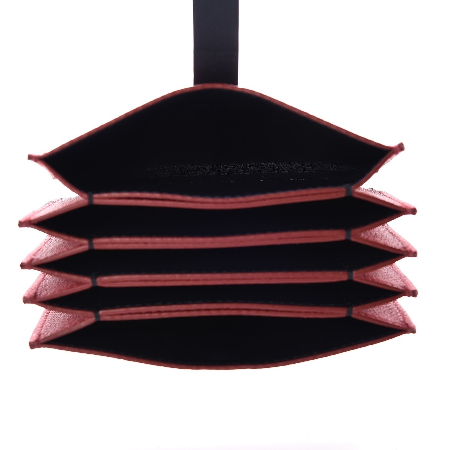 Celine Grained Calfskin Strap Accordion Cardholder Coquelicot 5 of 8