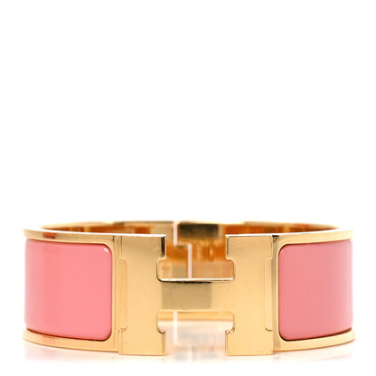 Hermes Enamel Wide Clic Clac H Bracelet GM Papaye 1 of 5