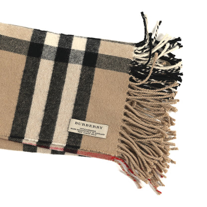 Burberry Cashmere Classic Check Fringe Scarf Camel 3 of 3