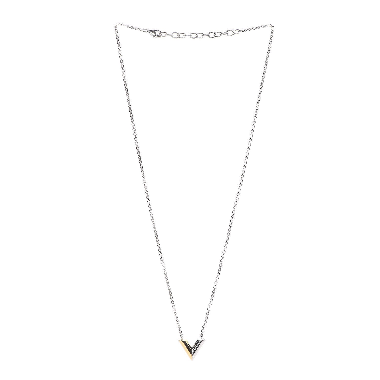 Louis Vuitton Essential V Necklace Silver 3 of 6