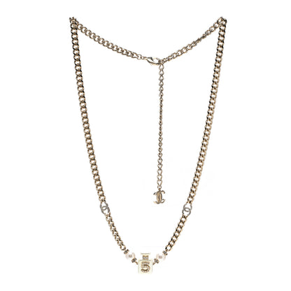 Chanel Resin Crystal Pearl CC No 5 Perfume Bottle Necklace 4 of 7