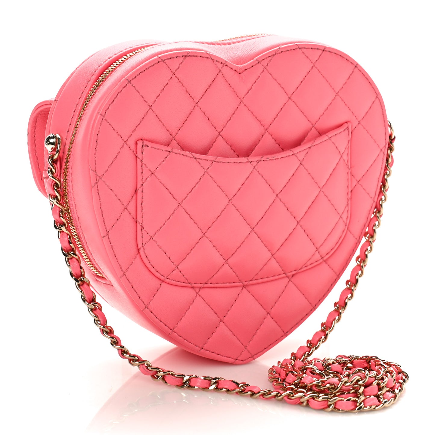Lambskin Quilted CC In Love Heart Bag Pink