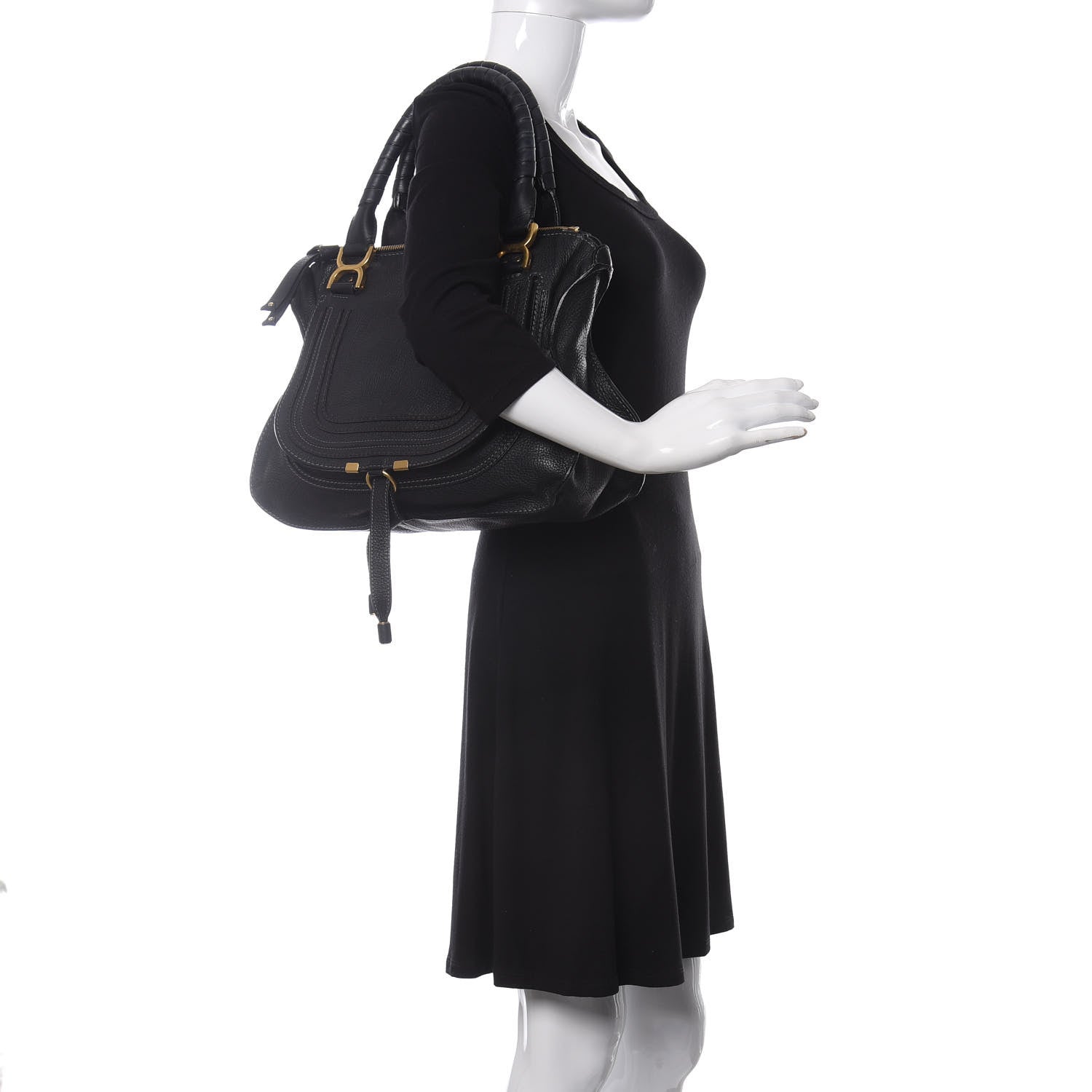 Chloe Calfskin Medium Marcie Satchel Black 2 of 11