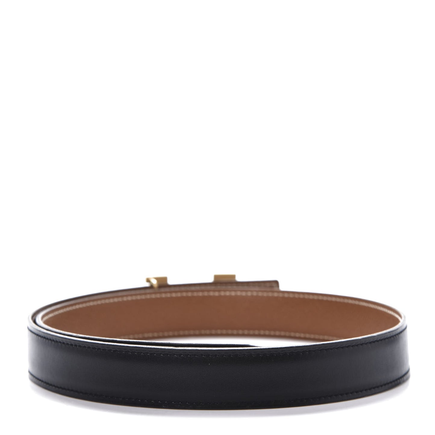 Box Courchevel 24mm Constance H Belt 70 Black Gold