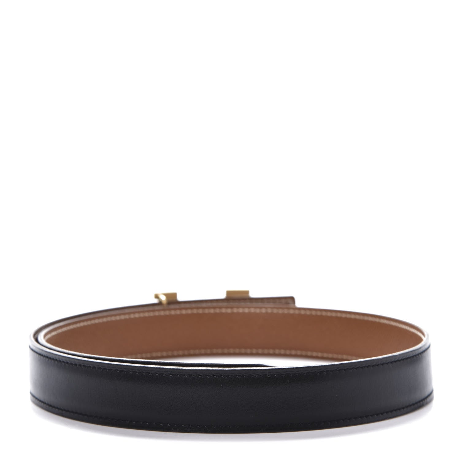 Hermes Box Courchevel 24mm Constance H Belt 70 Black Gold 2 of 7