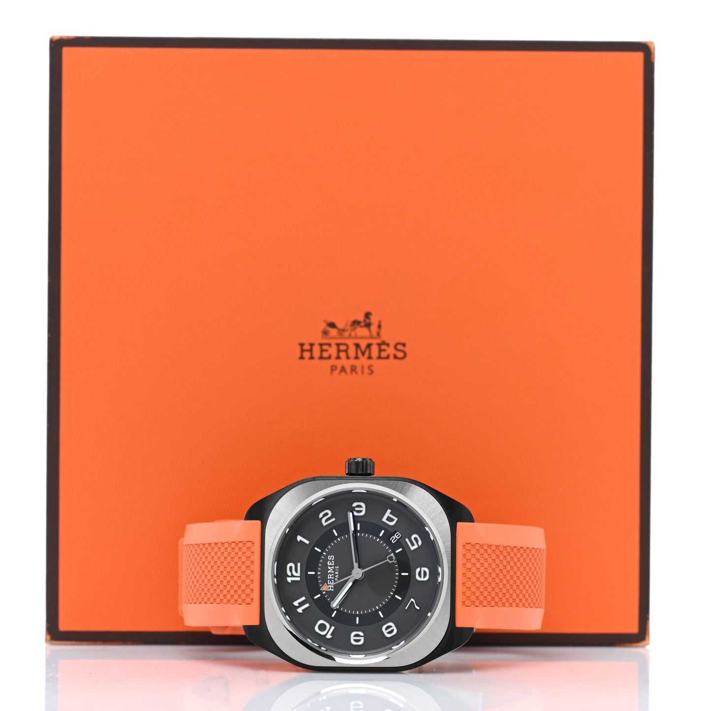 DLC Coated Titanium Rubber 39mm H08 Automatic Watch Orange