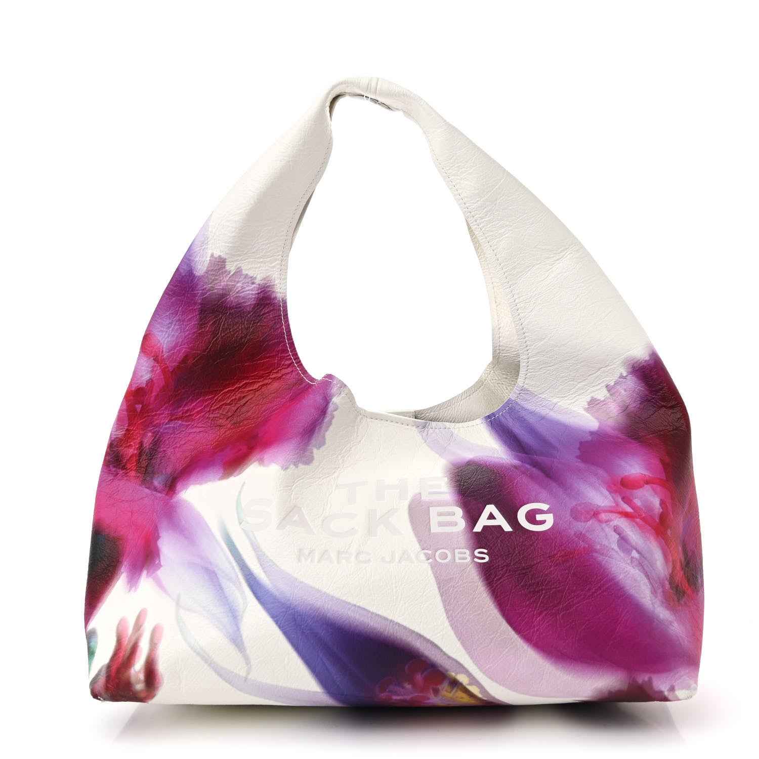 Marc Jacobs Crinkled Calfskin Future Floral Medium The Sack Bag White Multicolor 1 of 11