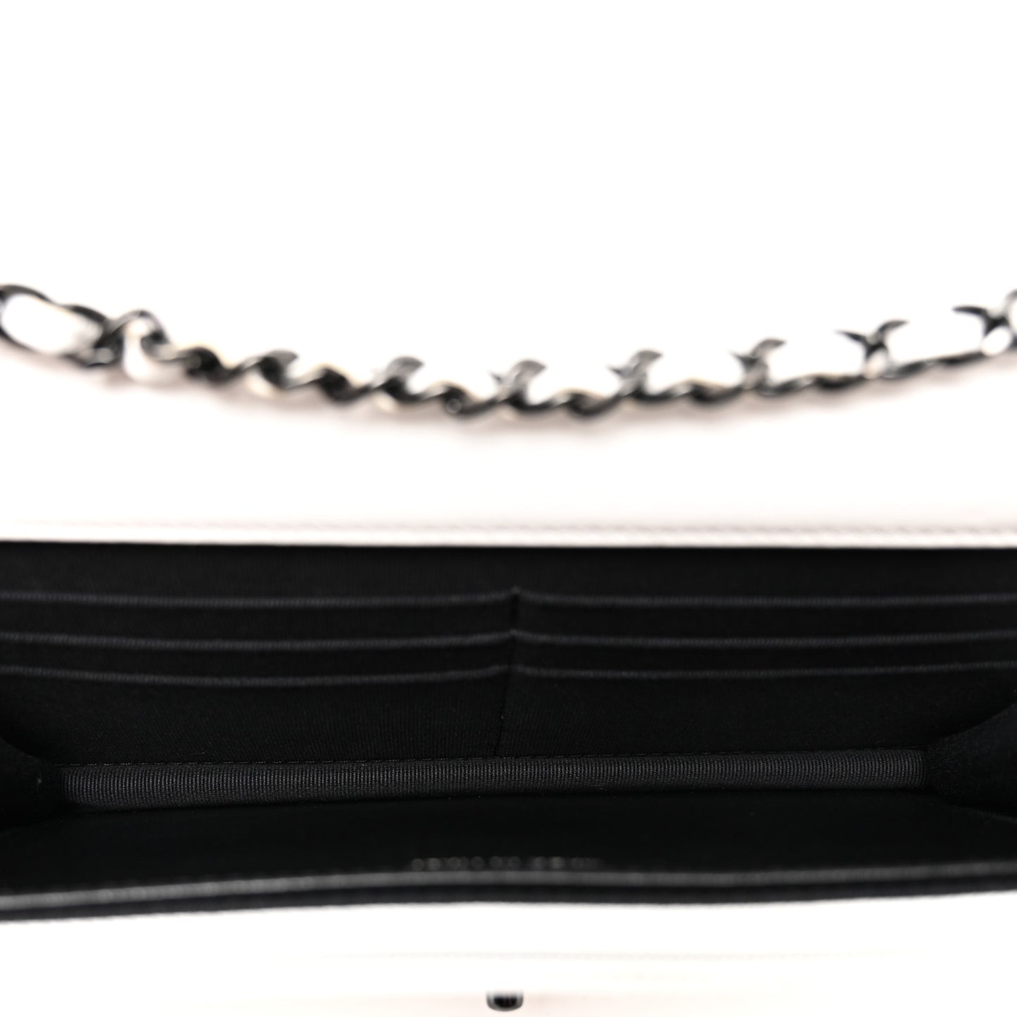 Lambskin Quilted Mini Trendy CC Wallet On Chain WOC White