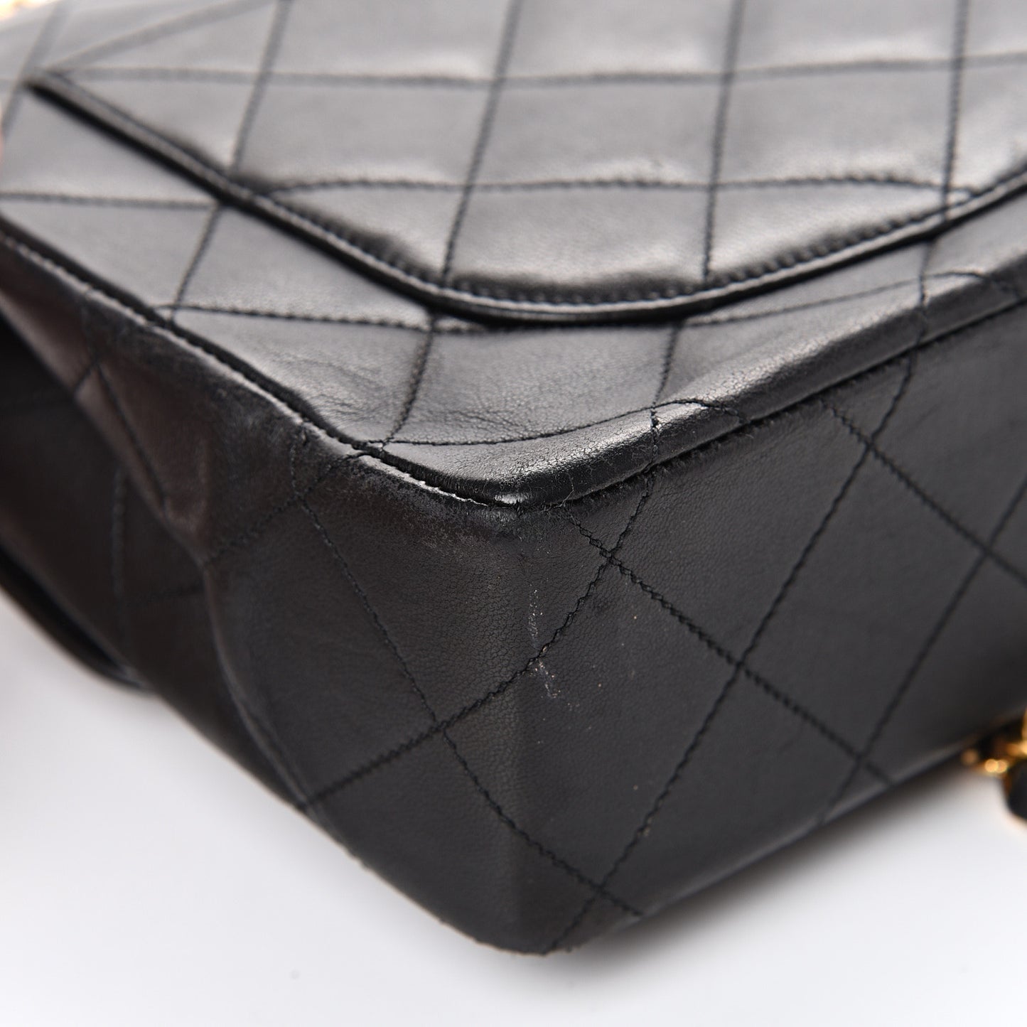 Lambskin Quilted Small Double Flap Black