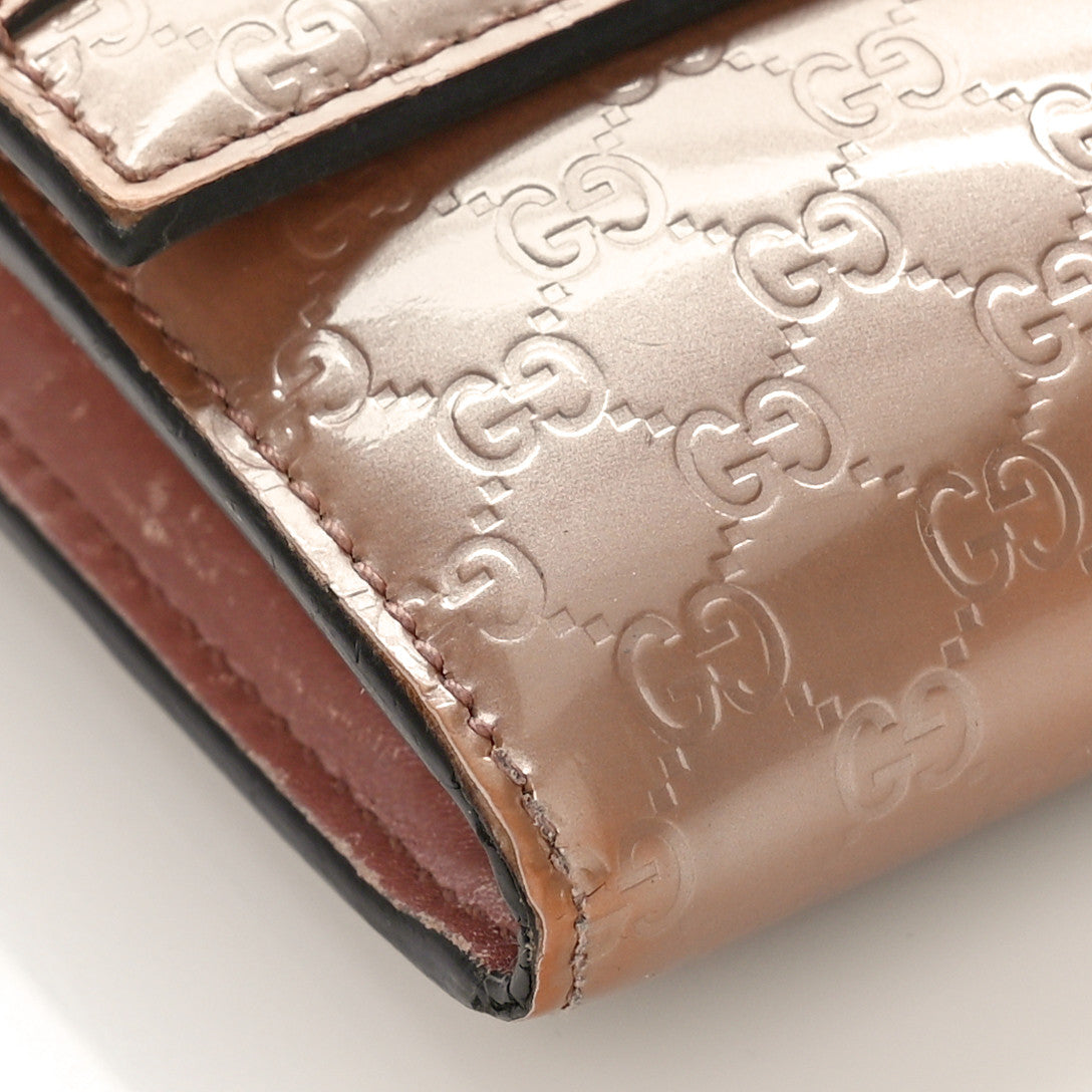 Gucci Patent Microguccissima Bow Heart Continental Wallet Pink 7 of 11