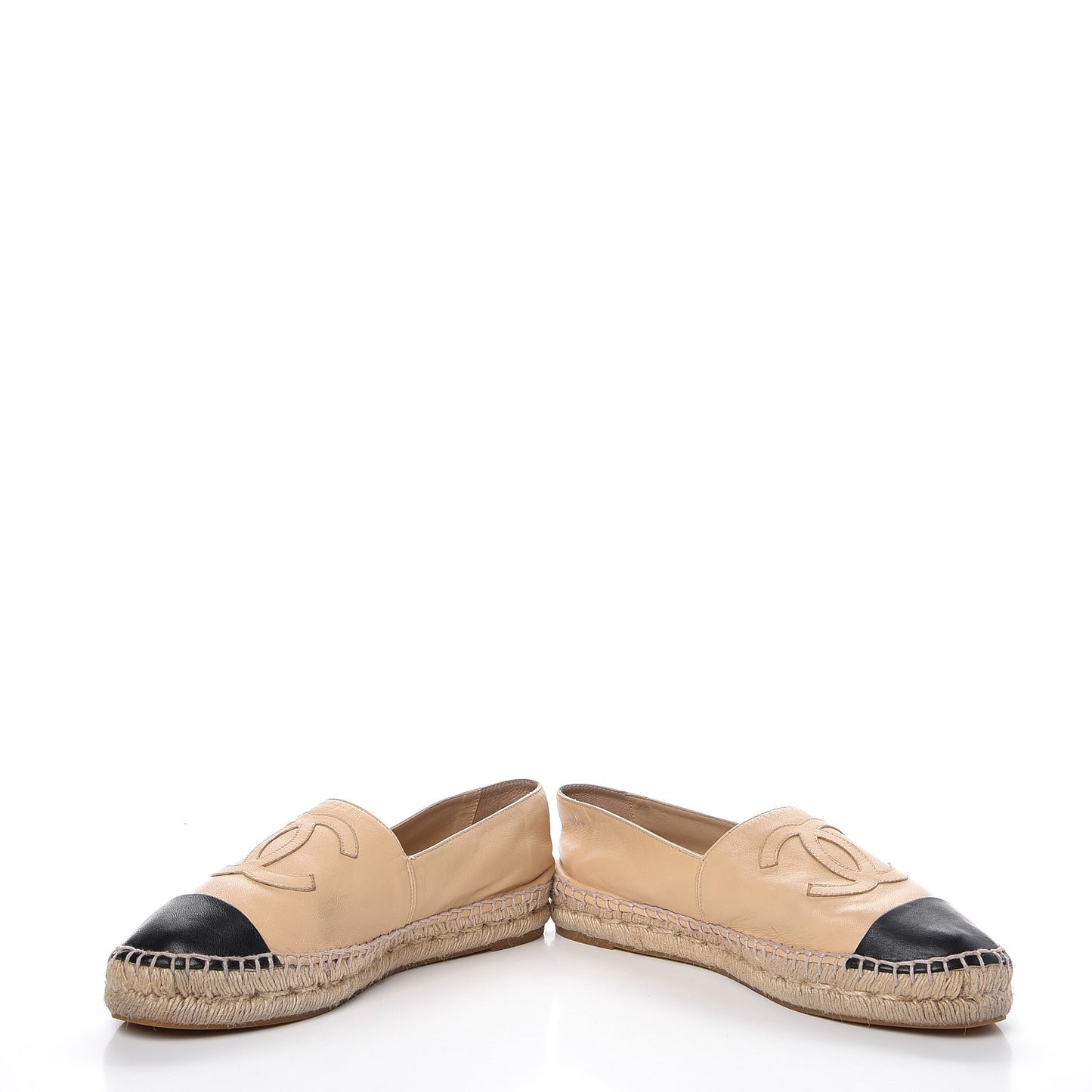 Lambskin CC Espadrilles 38 Beige Black