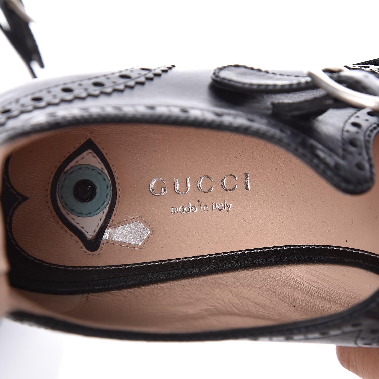 Gucci Calfskin Queercore Brogue Knee High Boots 38 Black 7 of 7