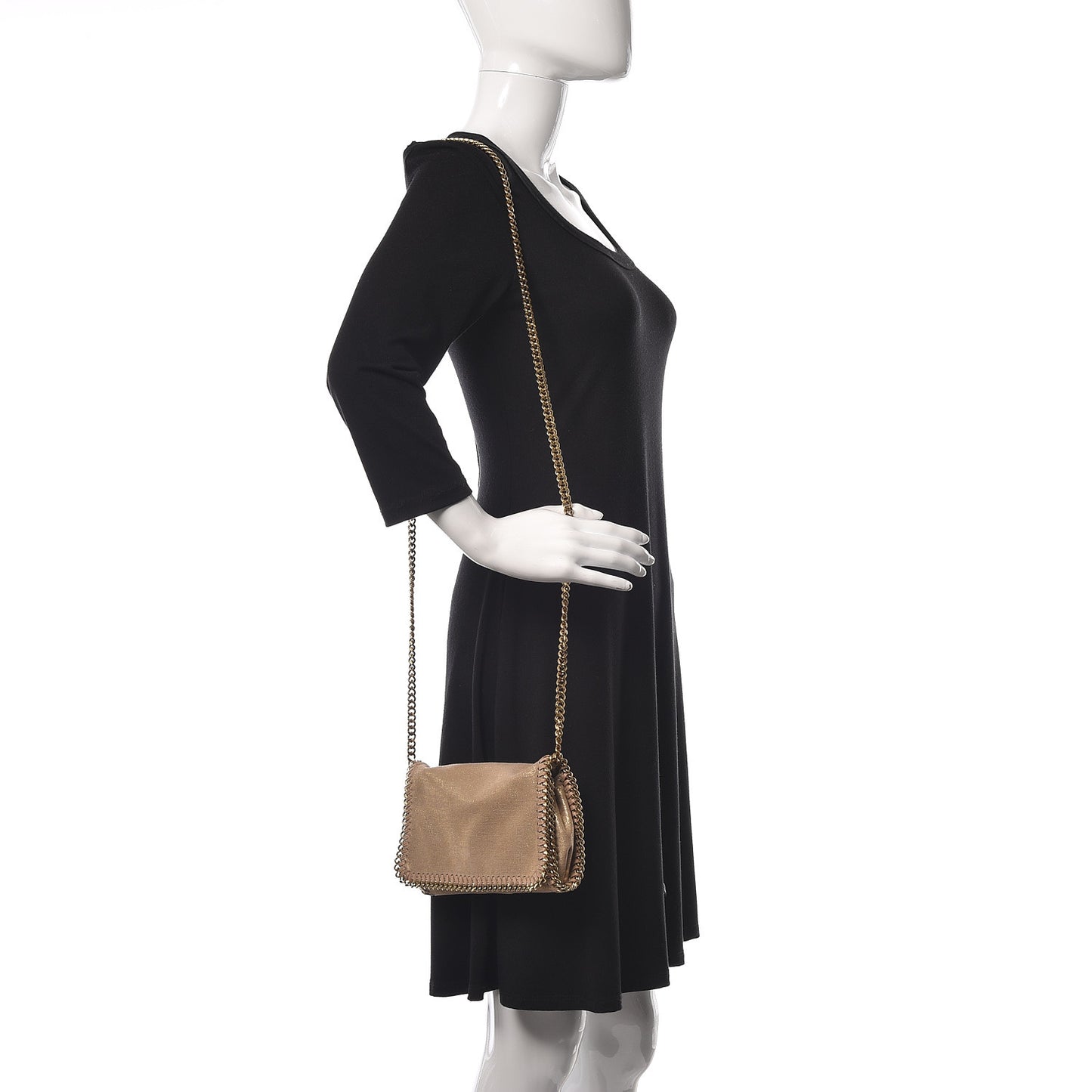 Shaggy Deer Falabella Crossbody Bag Gold