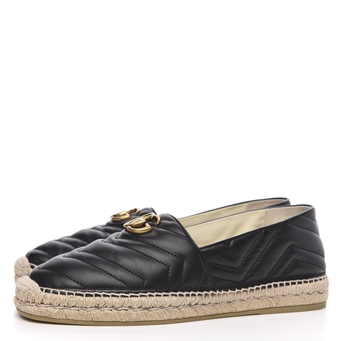Nappa Matelasse Mens GG Marmont Espadrilles 9.5 Black