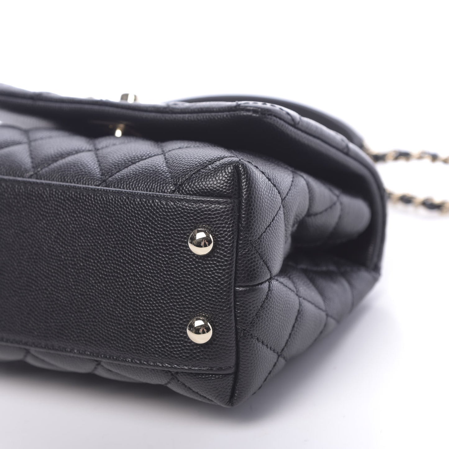 Caviar Quilted Extra Mini Coco Handle Flap Black