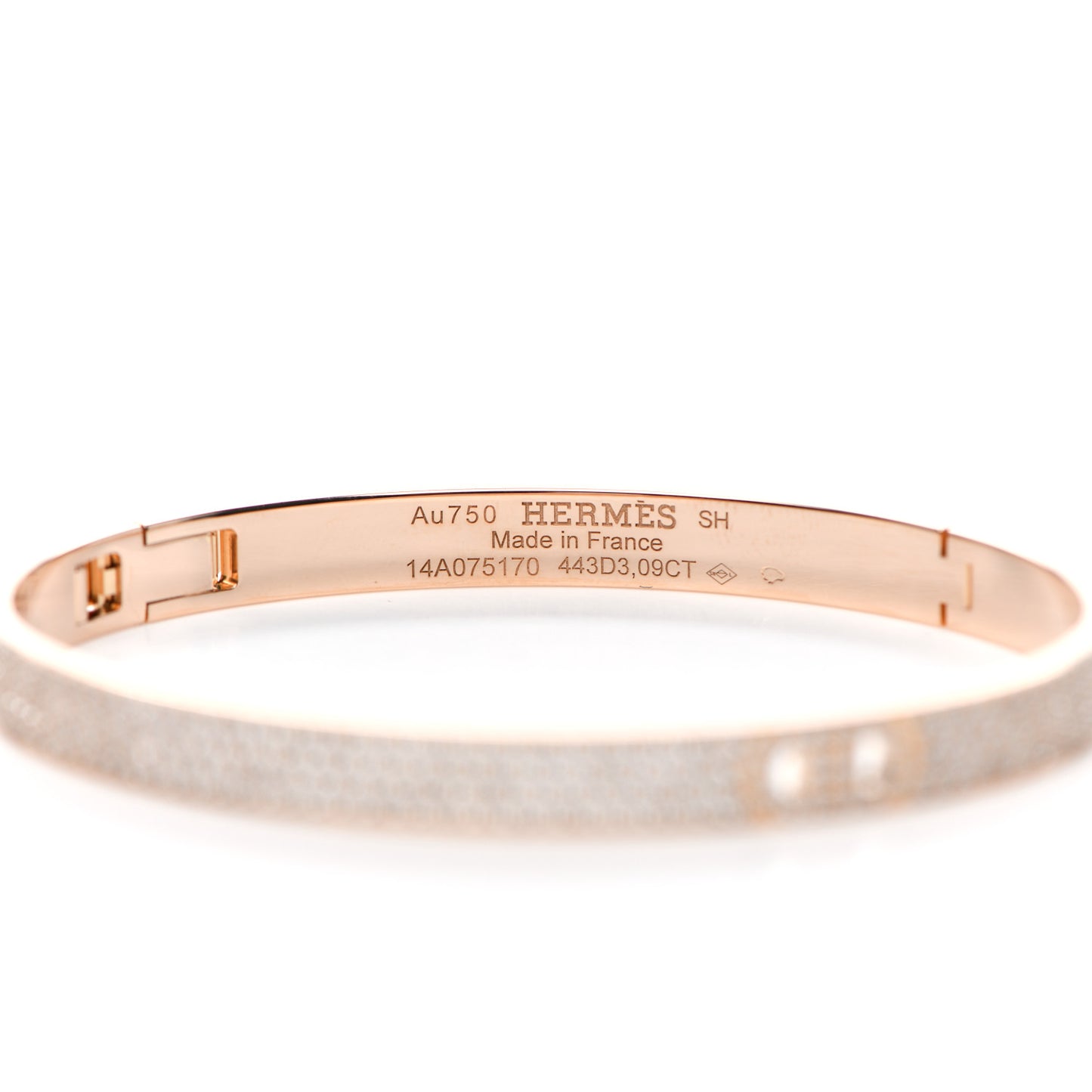18K Rose Gold Pave Diamond H D'Ancre Bracelet SH