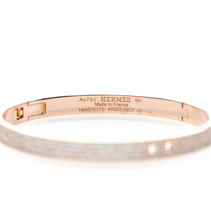 Hermes 18K Rose Gold Pave Diamond H D'Ancre Bracelet SH 4 of 4