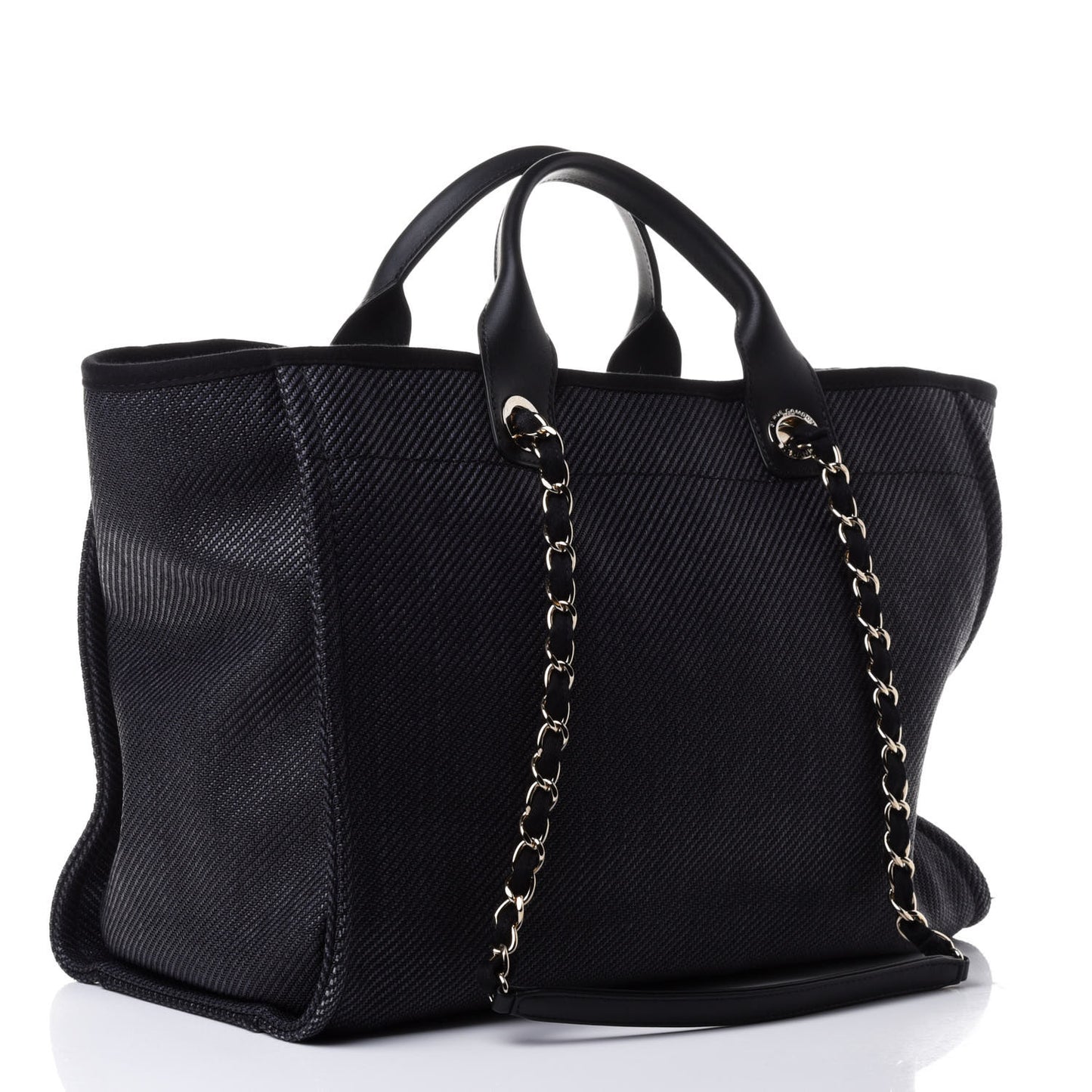 Mixed Fibers Calfskin Medium Deauville Tote Blue