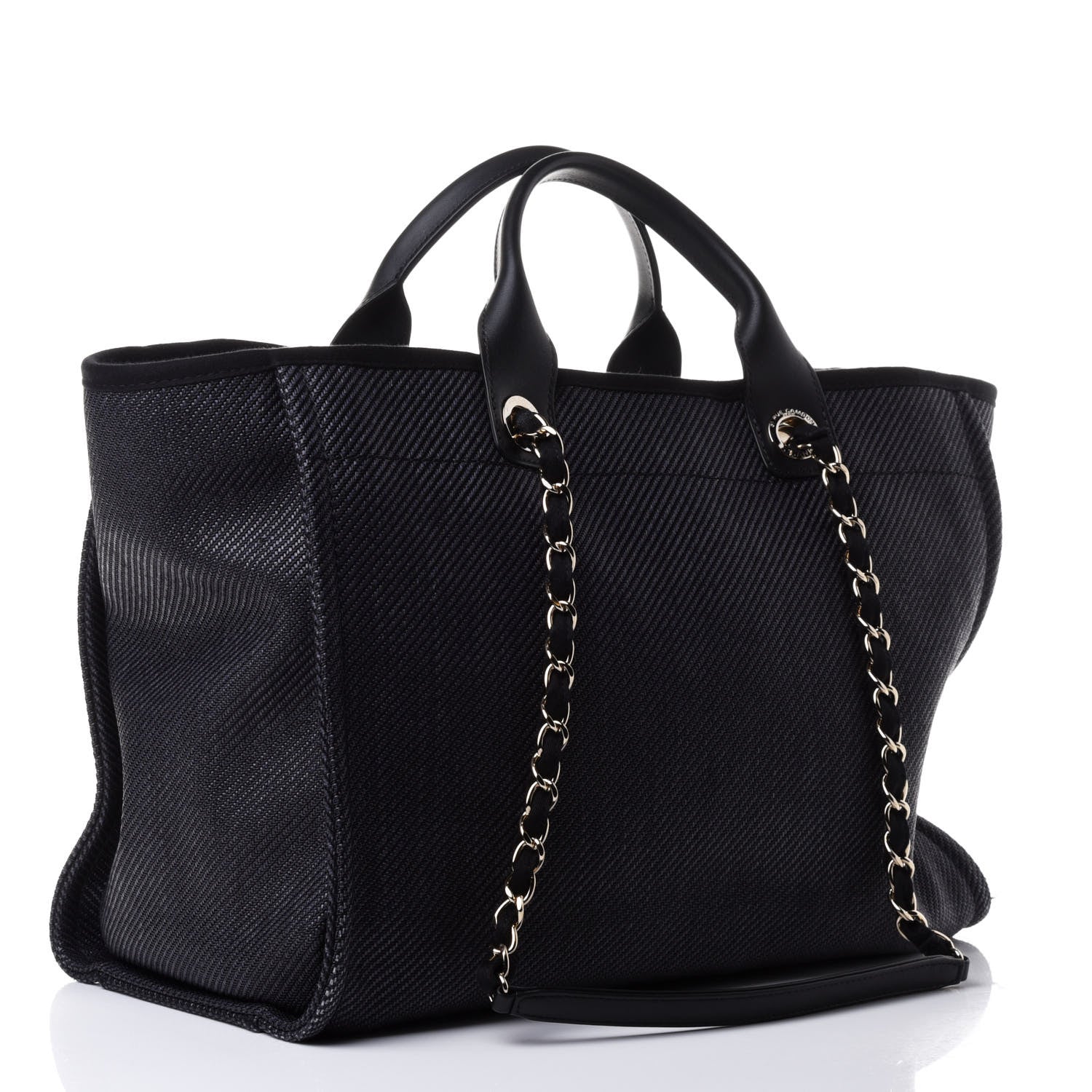 Chanel Mixed Fibers Calfskin Medium Deauville Tote Blue 2 of 4
