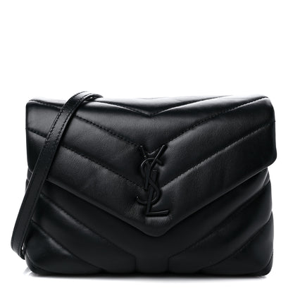 Saint Laurent Calfskin Y Quilted Monogram Monochrome Toy Loulou Crossbody Bag Black 1 of 11