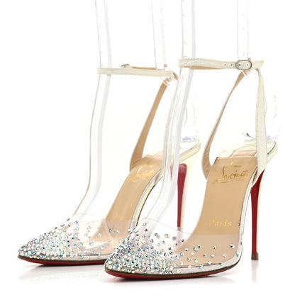 Christian Louboutin PVC Calf Alicoco Spikaqueen 100 Pumps 36.5 White 4 of 9