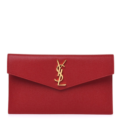 Saint Laurent Grain De Poudre Uptown Pouch Red 1 of 9