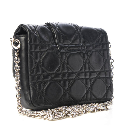 Christian Dior Lambskin Cannage Mini New Lock Pouch Black 3 of 8
