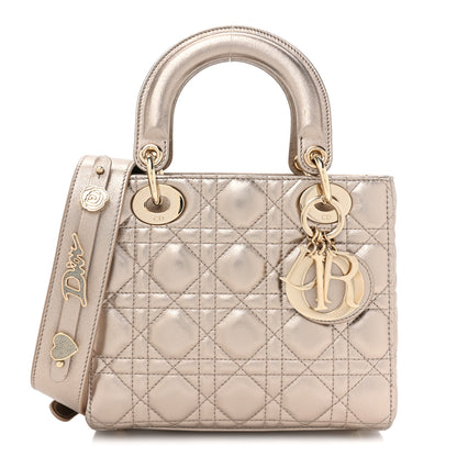 Christian Dior Metallic Lambskin Cannage Small My ABCDior Lady Dior Gold 1 of 10